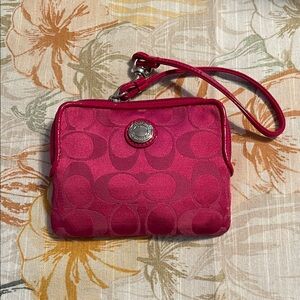 Coach Fuchsia pink y2k Signature Wristlet